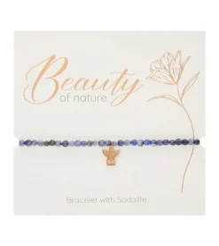 Armbånd med skytsengel og sodalitsten, roseguld