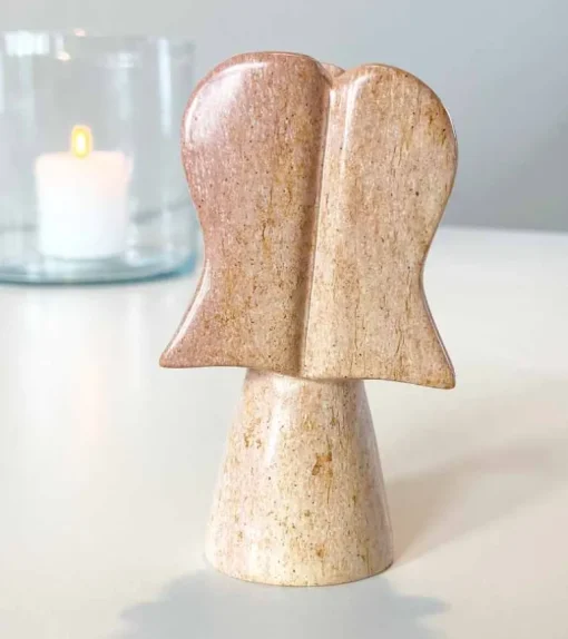 Bedende engel, 10 cm, Fedtsten