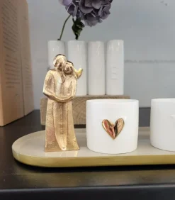 Bronzefigur, Par; Sammen på vej, 9 cm i æske