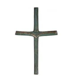 Bronzekors grøn patineret, 21 cm