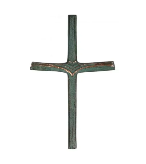Bronzekors grøn patineret, 21 cm