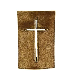 Bronzeskulptur, Plade med Kors-silhuet, stående