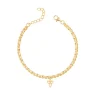 By Gabay, Skytsengel armbånd m. dobbeltkæde, guld, str M/L