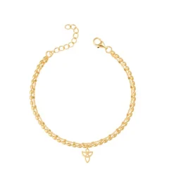 By Gabay, Skytsengel armbånd m. dobbeltkæde, guld, str M/L