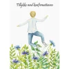 Dobbeltkort, Konfirmationskort m dreng i blomstermark, A6