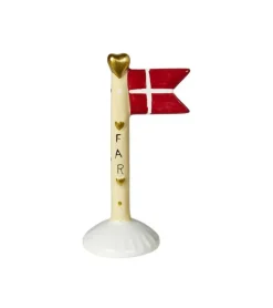 Fødselsdagsflag, far – gul, 14 cm