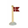 Fødselsdagsflag, gul med striber, 14 cm