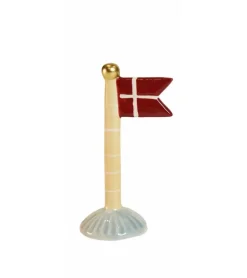 Fødselsdagsflag, gul med striber, 14 cm