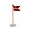 Fødselsdagsflag, lyserød med striber, 19 cm