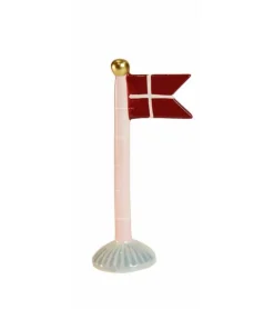 Fødselsdagsflag, lyserød med striber, 19 cm