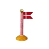 Fødselsdagsflag, tillykke – rosa, 14 cm