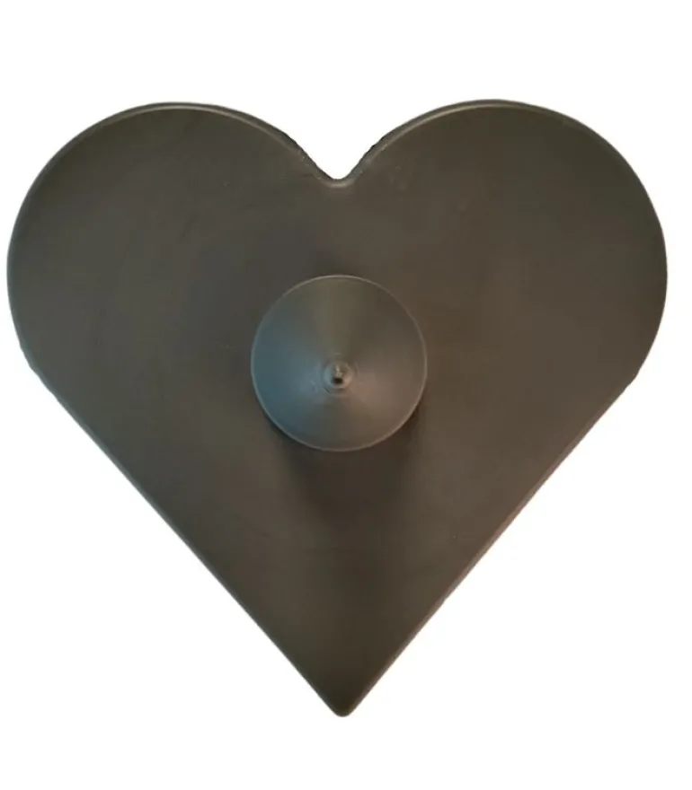 Gravvase udformet som hjerte i plast, 2 L vand, Grå