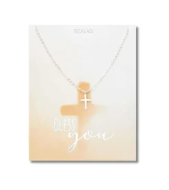 Halskæde “Bless you” kors, sølv