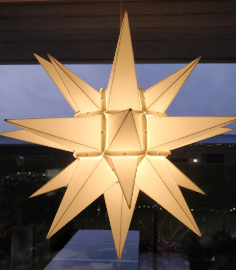 Herrnhuter Stjerne, Hvid, Plast, 40 cm