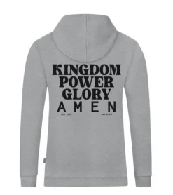 Hoodie: Kingdom Power Glory, Grå