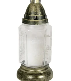 Hvidt sekskantet glas gravlys, 60 timer