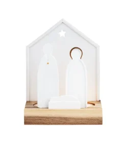 Julekrybbe Silhuet hvid og guld