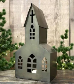 Kirke i metal, 35 cm