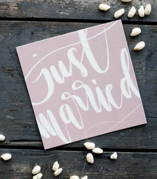 Kvadratisk Postkort: Just married