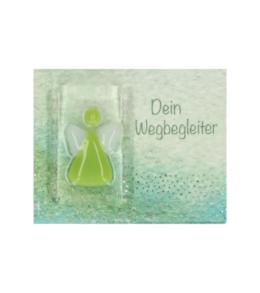 Lomme-kramme-engel i glas, Grøn
