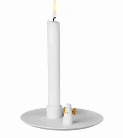 Lysestage med engel, Guld