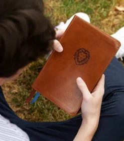 NKJV, Thinline Bibel brown immiteret leather soft