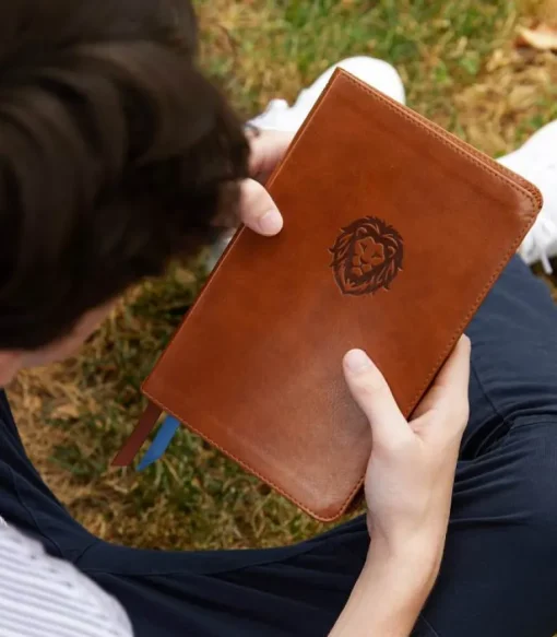 NKJV, Thinline Bibel brown immiteret leather soft