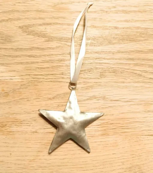 Ophæng, Stjerne guld, hamret, 7 cm