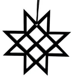 Ophæng Flettet julestjerne Sort