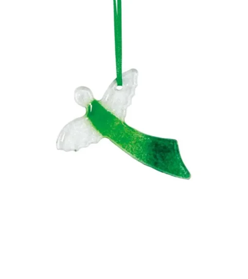Ophæng, glasengel, grøn