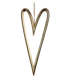 Ophæng, Guld hjerte, 24 cm