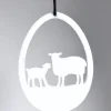 Ophæng Påskeæg med lam, hvid