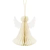 Papir honeycomb engel, ivory, 24 cm
