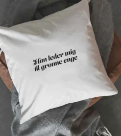 Pudebetræk: Han leder mig til grønne enge, 50 x 50 cm
