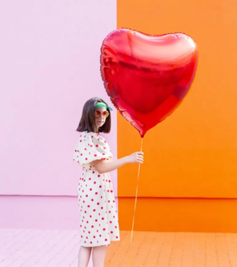 Rød Hjerte folie ballon, 72 cm
