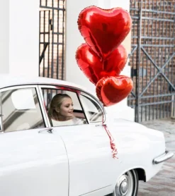 Rød Hjerte folie ballon, 72 cm