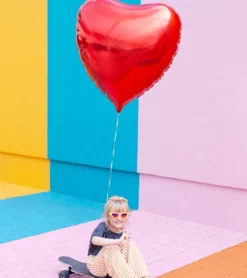 Rød Hjerte folie ballon, 72 cm
