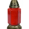 Rødt sekskantet glas gravlys, 60 timer