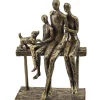 Skulptur Familie med et barn og hund