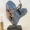 Skulptur, Par på hjerte, 30 cm