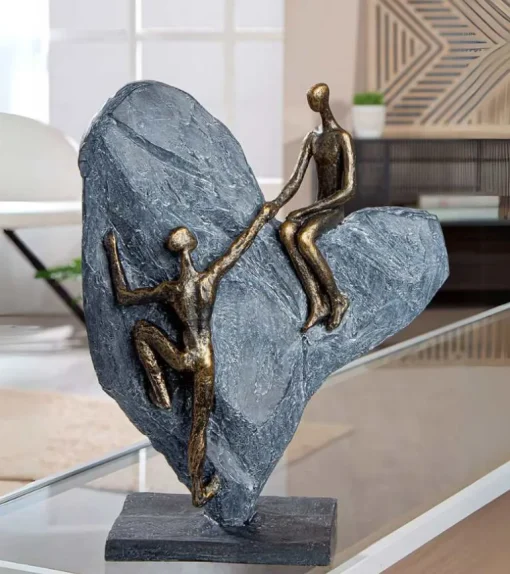 Skulptur, Par på hjerte, 30 cm