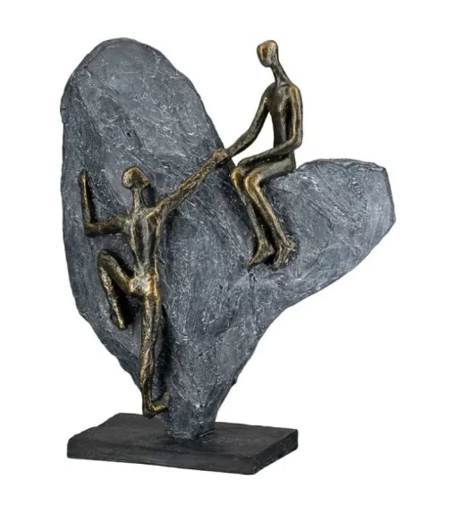 Skulptur, Par på hjerte, 30 cm