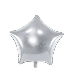 Stjerne folie ballon i sølv, 70 cm