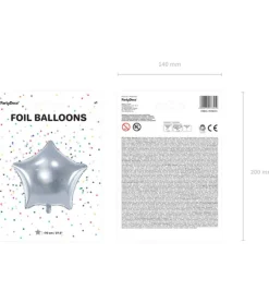 Stjerne folie ballon i sølv, 70 cm