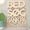 Træskilt, Bibelvers: Bed og Søg, Eg