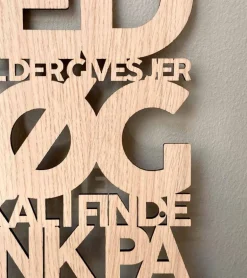 Træskilt, Bibelvers: Bed og Søg, Eg