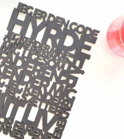 Træskilt, Bibelvers, Den gode hyrde, Sort MDF