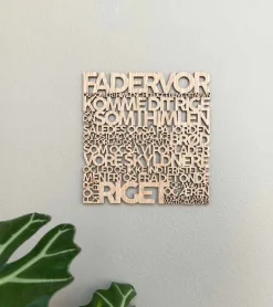 Træskilt, Bibelvers, Fadervor, EG, lille