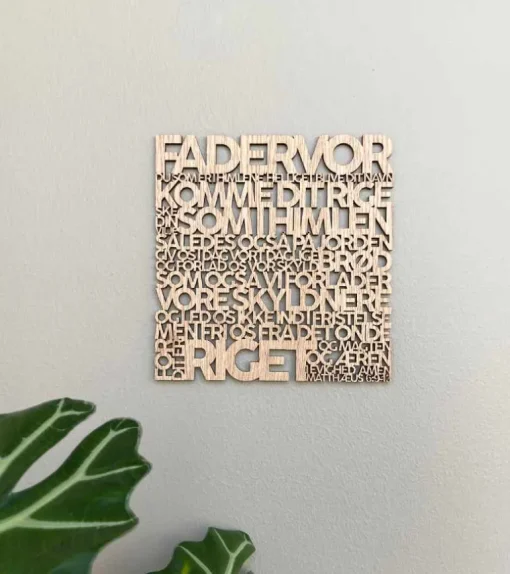 Træskilt, Bibelvers, Fadervor, EG, lille