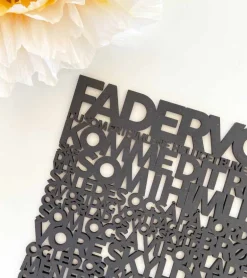 Træskilt, Bibelvers: Fadervor, Sort MDF, Lille